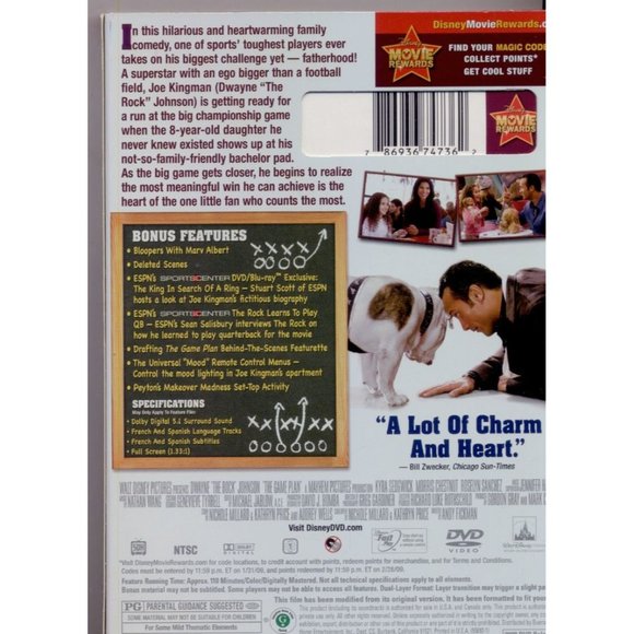 DWAYNE "THE ROCK" JOHNSON in GAMEPLAN (GAME PLAN) on DVD "Charm and Heart!" - Picture 2 of 2